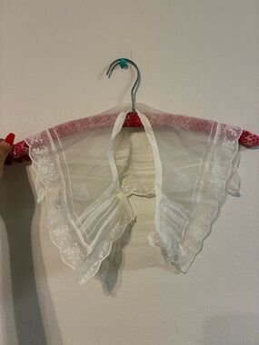 Vintage 1930s/40s Sheer Organza Lace Detachable Collar - Fichu Dickie